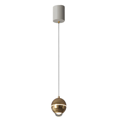 Small Metal Ball 3 Step Dimming LED Modern Pendant Lights with Spotlights