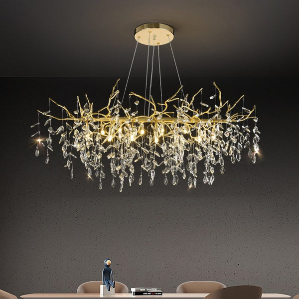 39 inch French Modern Tree Branch Crystal Chandelier