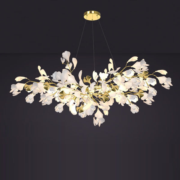 47 inch Porcelain Linear Gold Chandelier