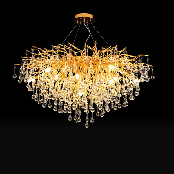 47" Tree Round Crystal Chandelier