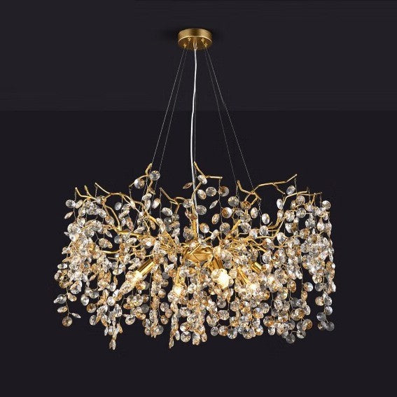 31 inch Tree Branch Chandelier Round Ceiling Light Fixtures for Living Room