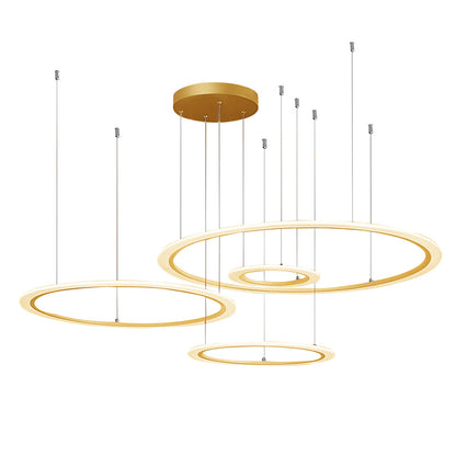 4 Circles Artistic Dimmable LED Modern Pendant Lighting Chandeliers