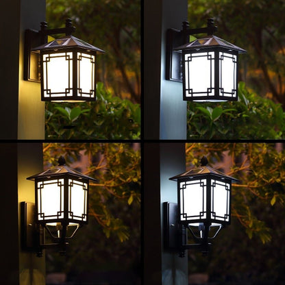 Up/Down Lighting Waterproof Black Vintage Solar Lights Outdoor Lanterns