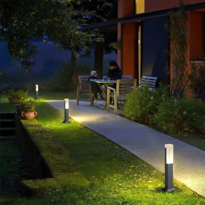 Square LED Waterproof Aluminum Black Minimalist Outdoor Light Pathway Lights