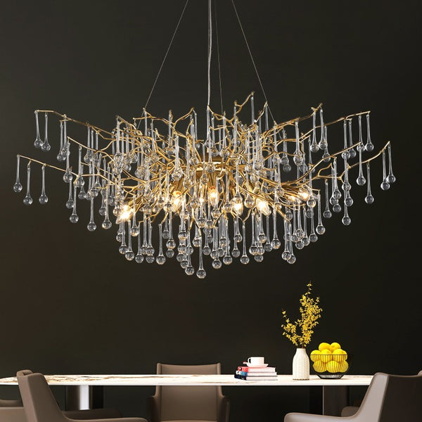 Modern Crystal Chandelier Round Branch Chandelier Lighting