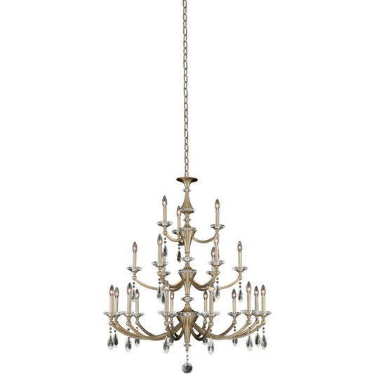 Floridia 2 Modern Chandelier in Matte Brushed Champagne Gold