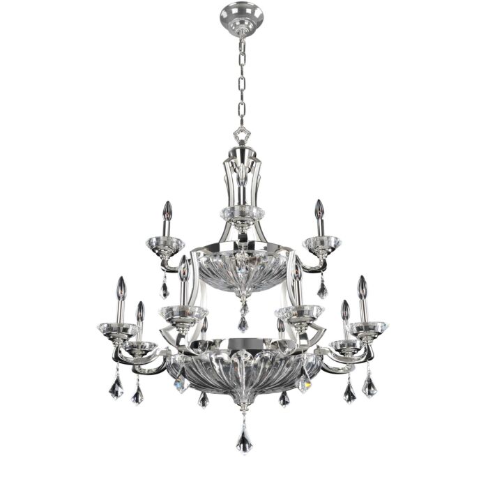 Orecchini Traditional Chandelier in Two Tone Silver