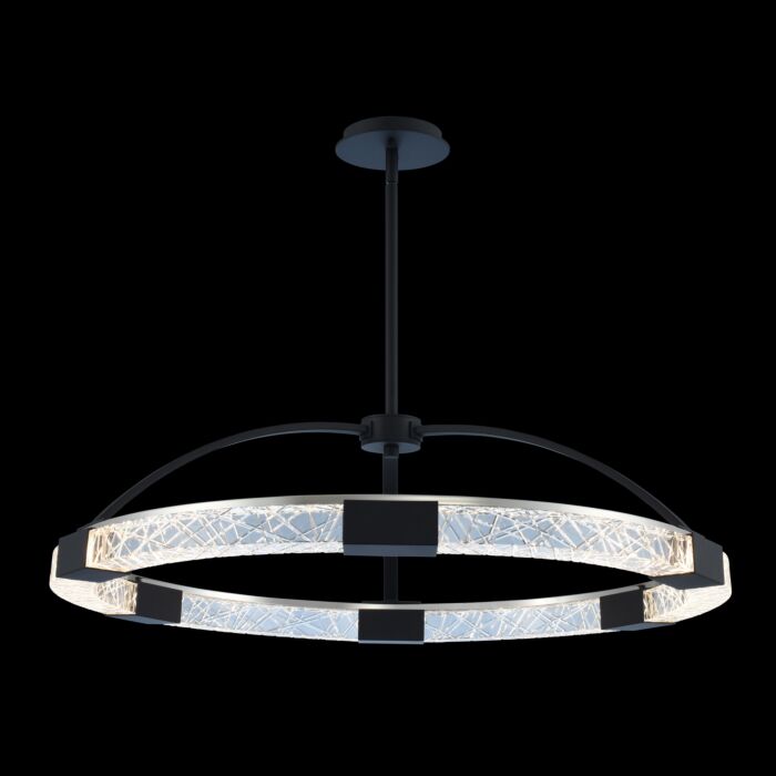 Athena Pendant Light in Matte Black w/ Polished Nickel