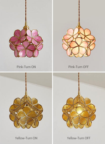 Glass Petal Droplight Pendant Light