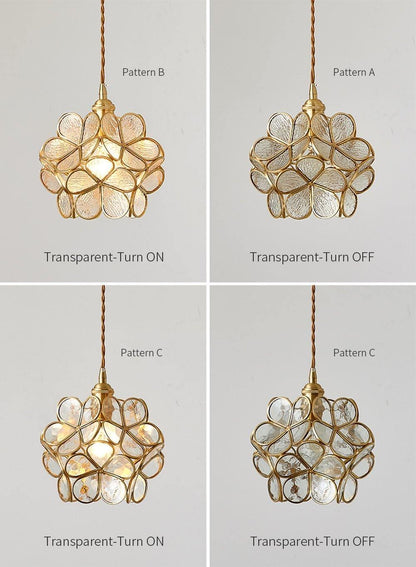 Glass Petal Droplight Pendant Light