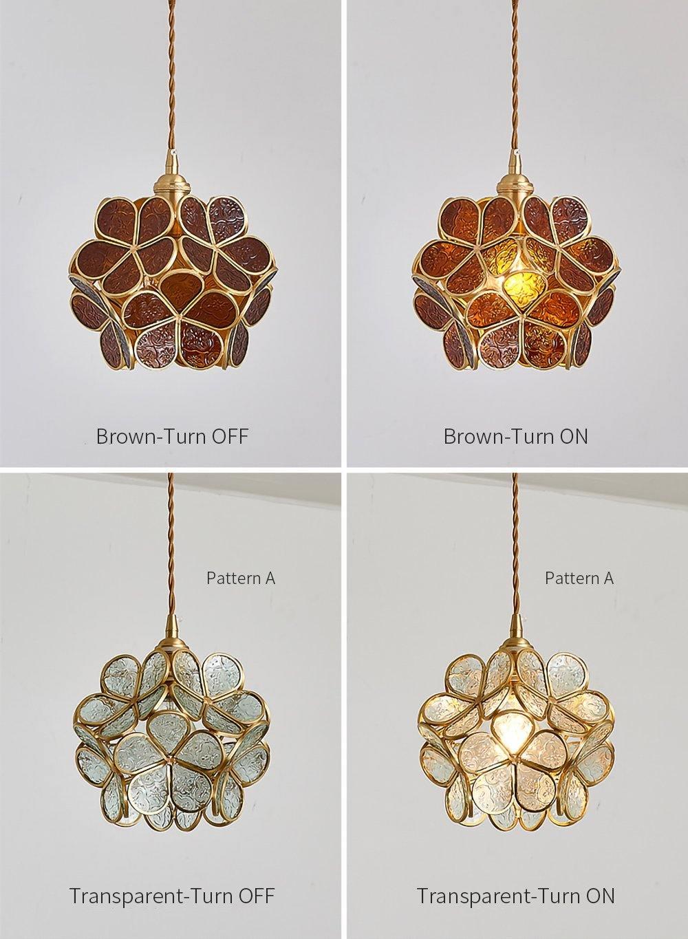 Glass Petal Droplight Pendant Light