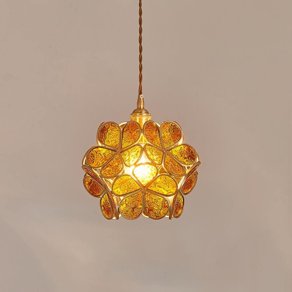 Glass Petal Droplight Pendant Light