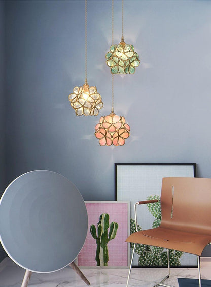 Glass Petal Droplight Pendant Light