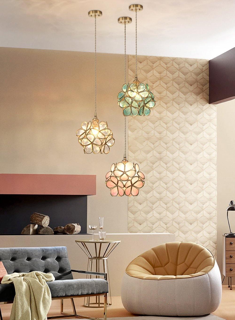 Glass Petal Droplight Pendant Light