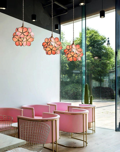 Glass Petal Droplight Pendant Light