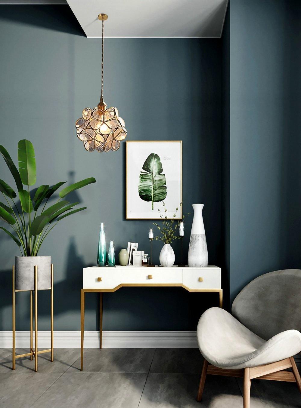 Glass Petal Droplight Pendant Light