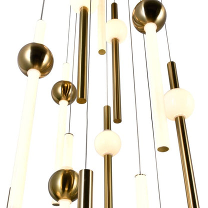 CWI Lighting Baton LED Pendant with Brass Finish