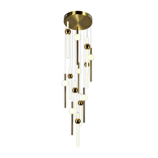 CWI Lighting Baton LED Pendant with Brass Finish