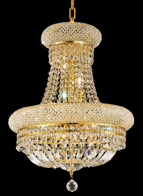 8 Light crystal chandelier gold plated