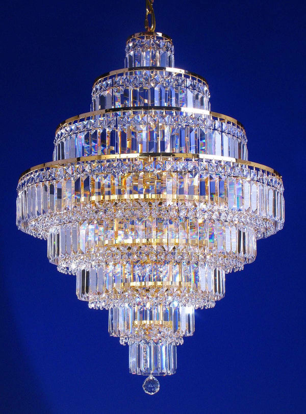 18 lights crystal chandelier in gold plated finish