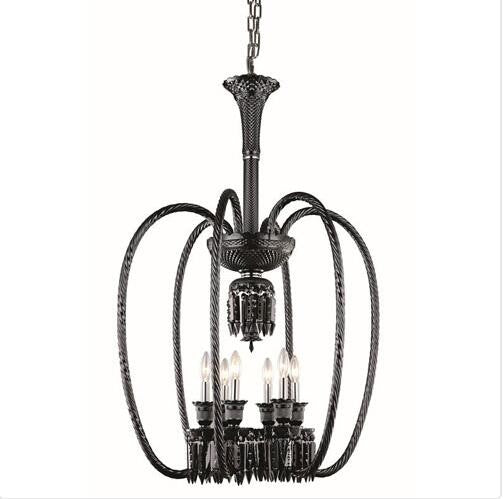 Black Six Light 40-in Chandelier