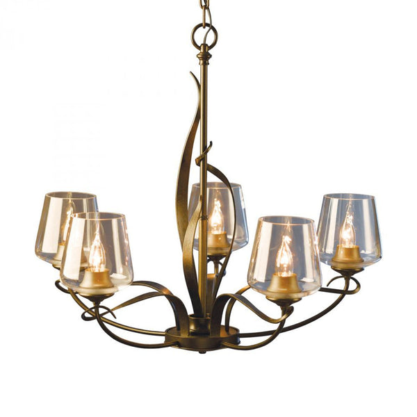 Chandelier, 5-Light, Bronze, Clear Glass, 26.7"W (103040-SKT-05-ZM0236 LPUXP)