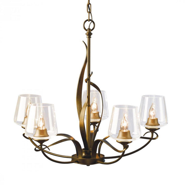 Chandelier, 5-Light, Sterling, Clear Glass, 26.7"W (103040-SKT-85-ZM0236 5D0NQ5)