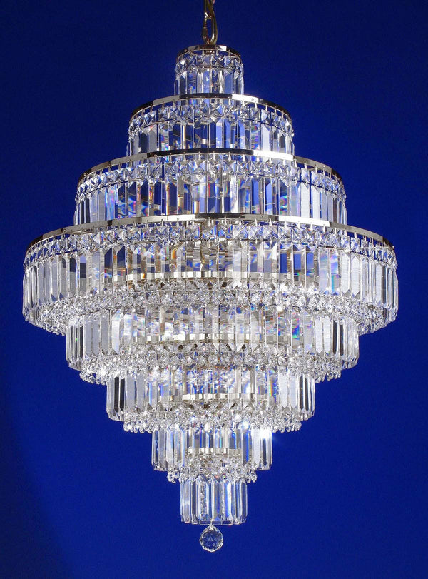 18 lights crystal chandelier in polished chrome finish