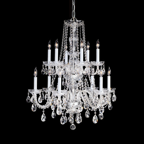 Polished Chrome Twelve-Light Chandelier with