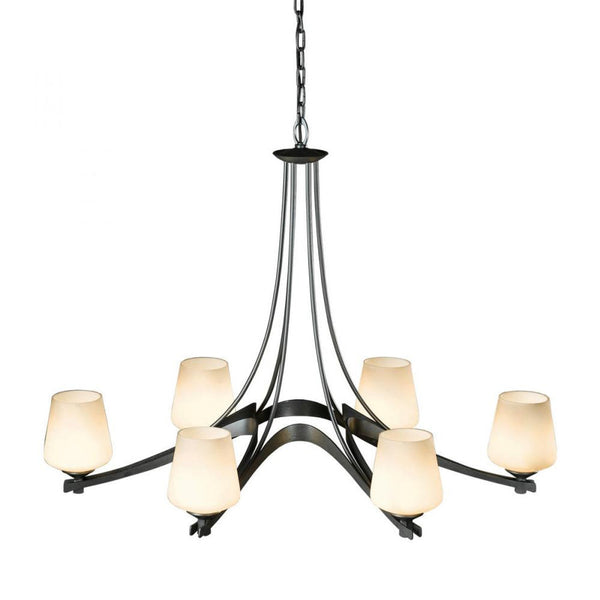 Chandelier, 6-Lights, Oil Rubbed Bronze, Opal, 38.5"W (104106-SKT-14-GG0236 5DL2MT)