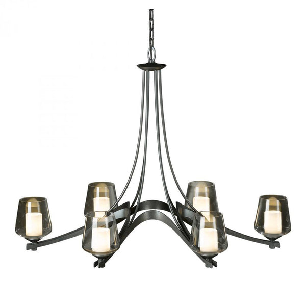 Chandelier, 6-Lights, Soft Gold, Opal and Clear (ZU), 38.5"W (104116-SKT-84-ZU0291 3WHXYD)