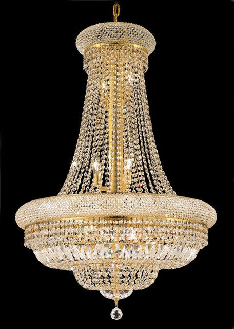 14 Light crystal chandelier gold plated