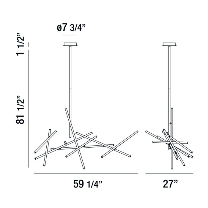 Eurofase Crossroads 18-Light Chandelier in Brushed Nickel