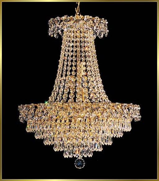 9 lights crystal chandelier in gold plated finish