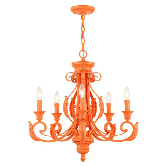 Valencia 5-Light Chandelier in Shiny Orange