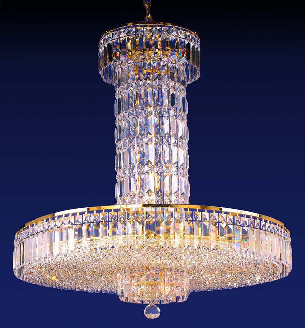 18 lights crystal chandelier in gold plated finish