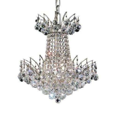 Chrome Four-Light Chandelier with Clear Royal Cut Crystals