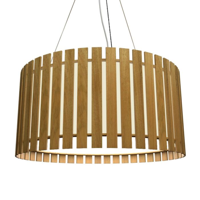 Slatted LED Pendant in Louro Freijo