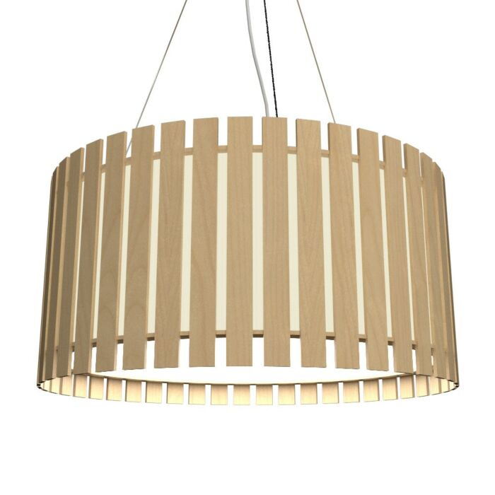 Slatted LED Pendant in Maple