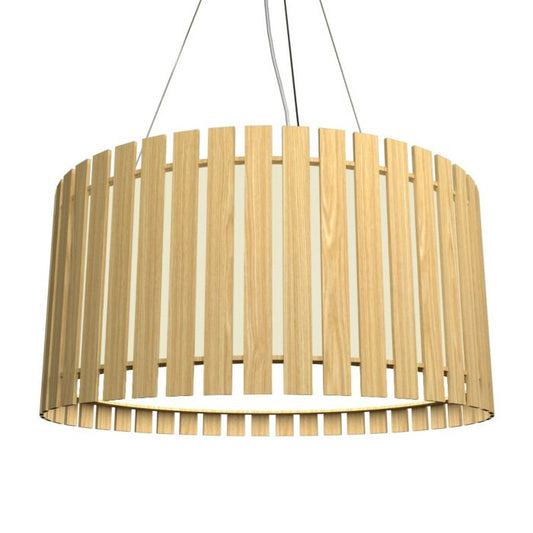 Slatted LED Pendant in Sand