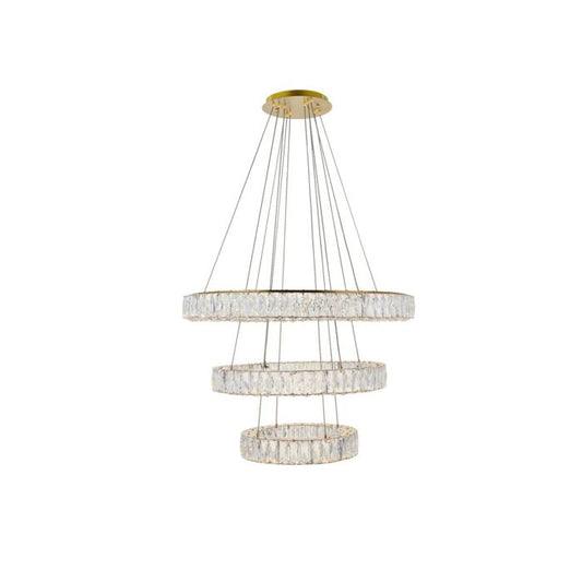 Monroe 3-Light LED Pendant in Gold