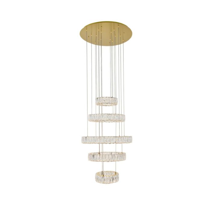 Monroe 5-Light LED Pendant in Gold