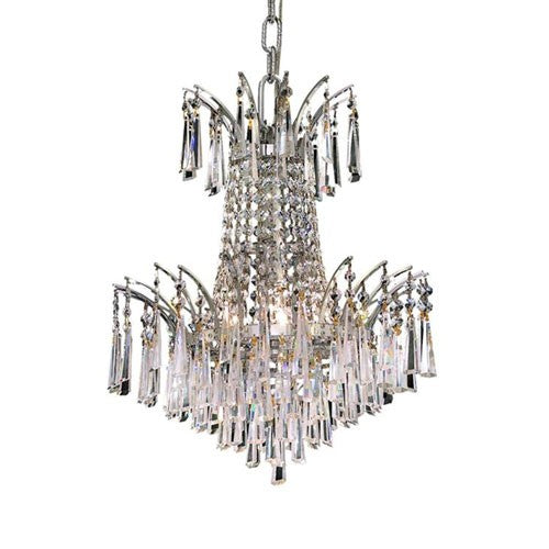 Chrome Four-Light Chandelier with Clear Royal Cut Crystals