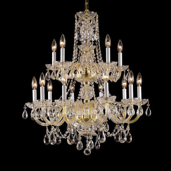 15 Light two Tier Bohemian Crystal Chandelier