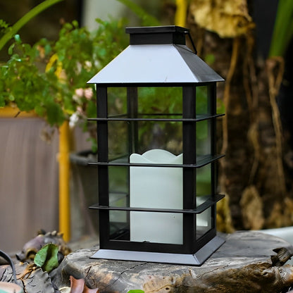 Portable Lantern Waterproof LED Intelligent Black Solar Outdoor Lights