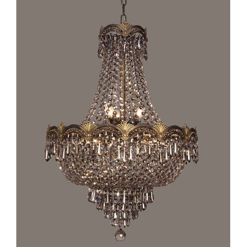 Regency II Roman Bronze Three-Light Chandelier with Smoked Crystal Accents