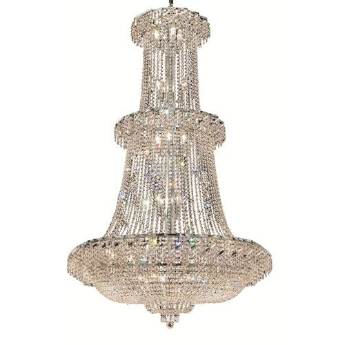 Belenus Chrome Thirty-Two Light 42-Inch Chandelier with Royal Cut Clear Crystal