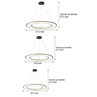 Planet Rings LED Pendant Light in Black/White