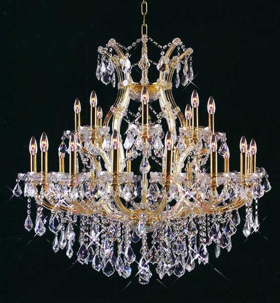 Maria Theresa chandelier dressed with fantastic crystal in gold plated finish