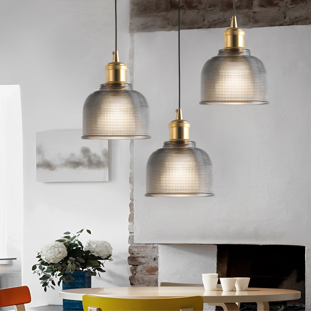 Glass Bowl Shape Electroplated Metal Nordic Creative Pendant Lights